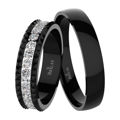 Esmira Black Steel snubní prsteny z chirurgické oceli