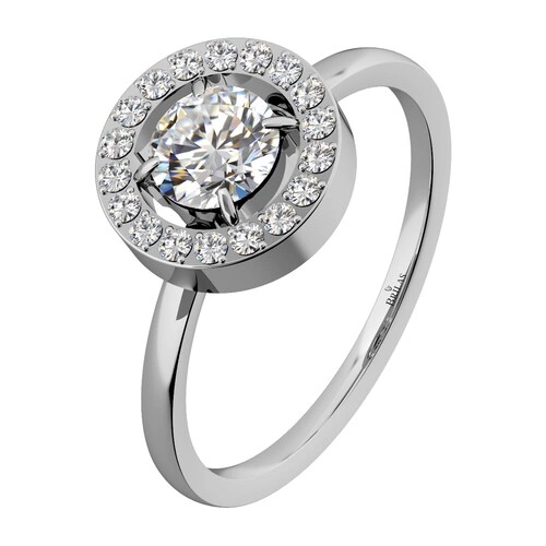 Zafira W Steel zásnubní prsten z chirurgické oceli