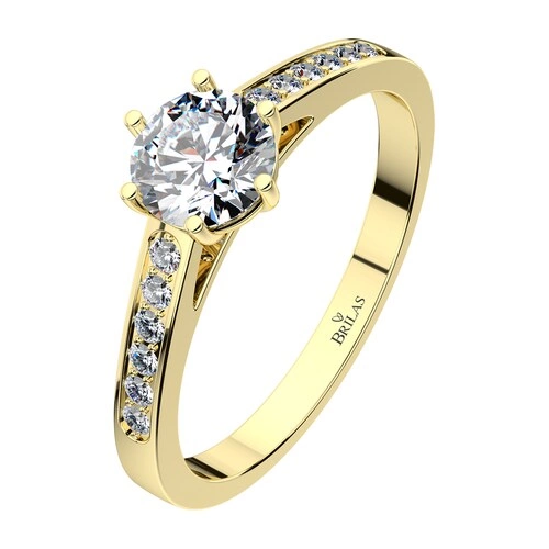 Isisi GW Safír zásnubní prsten ze žlutého zlata se safíry