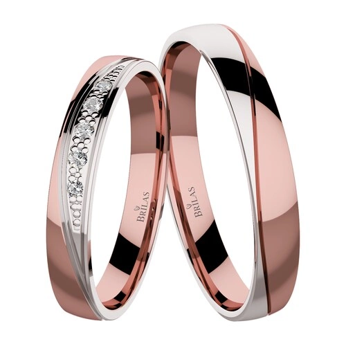 Duet Colour WR snubní prsteny z bílého a růžového zlata