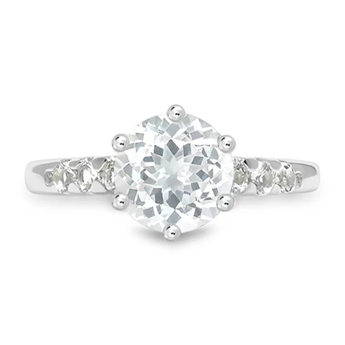 Velvet White Topaz prsten ze stříbra s bílým topazem
