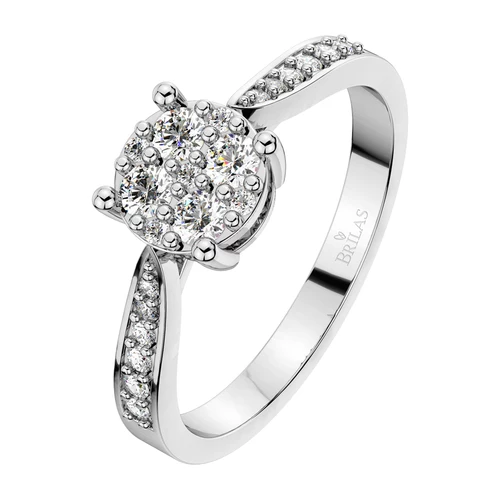 Zlata Princess W Briliant zásnubní prsten z bílého zlata