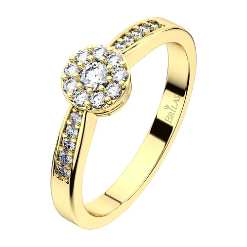 Růženka Princess Gold zásnubní prsten ze žlutého zlata