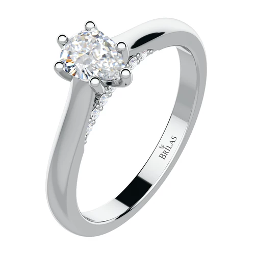 Koro W Briliant zásnubní prsten z bílého zlata s brilianty