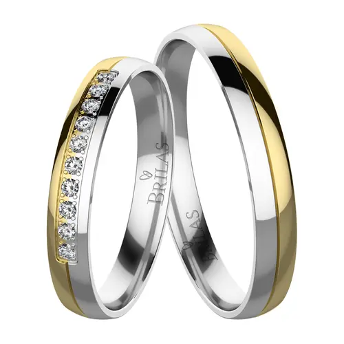 Laduše Colour GW snubní prsteny ze žlutého a bílého zlata
