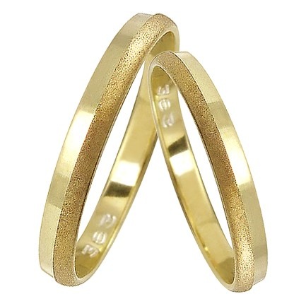 Petronilla Gold snubní prsteny zdobené pískováním