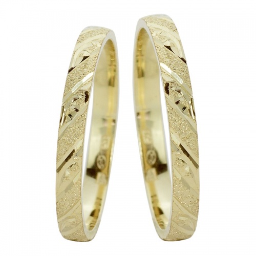 Virginia zlaté snubní prsteny s rytinou