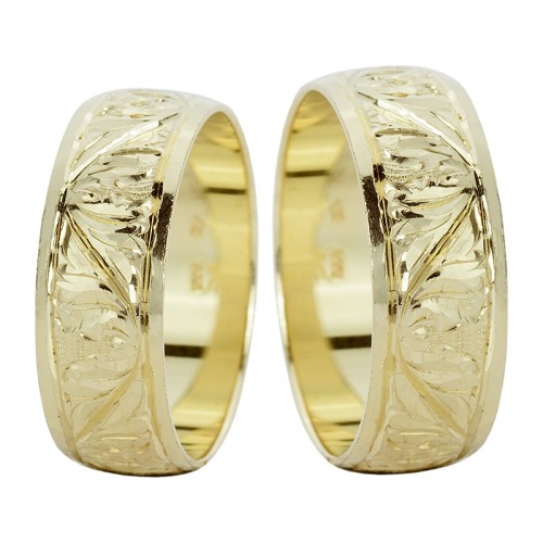 Forest masivní snubní prsteny ze žlutého zlata
