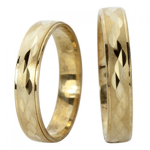 Sandine Gold zářivé snubní prstenký ve žlutém zlatě