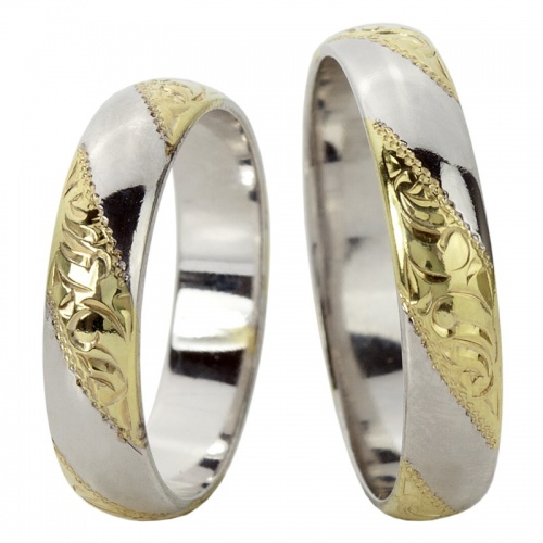 Armida Colour GW originální snubní prsteny z bíložlutého zlata