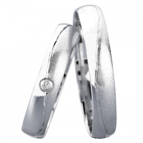 Elvira White snubní prstýnky v bílém zlatě