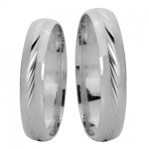 Zambo White snubní prsteny z bílého zlata