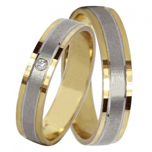 Adonis Colour GW snubní prsteny ze žlutého a bílého zlata