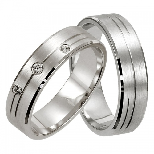Manfredo White snubní prsteny s jemným zdobením