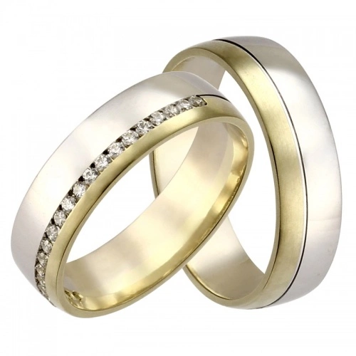 Semi Colour GW snubní prsteny s kameny