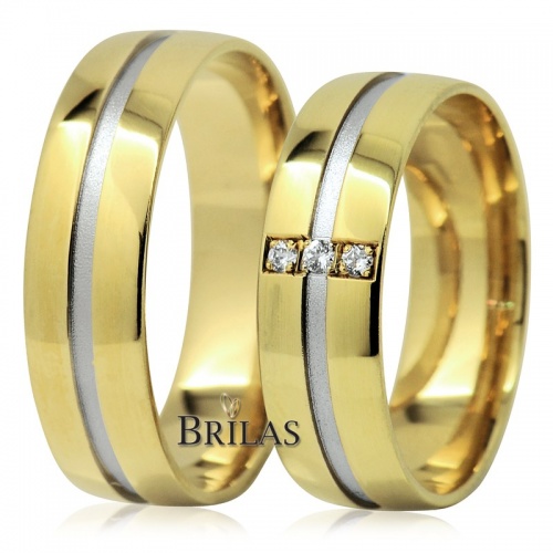 Nestore Colour GW širší snubní prsteny z kombinovaného zlata