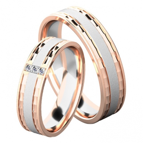 Denise Colour RW snubní prsteny z kombinovaného zlata