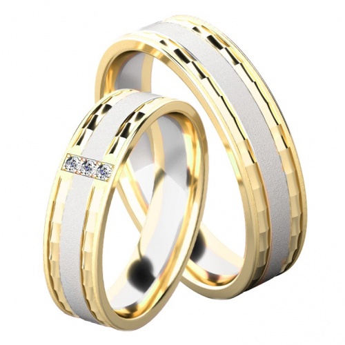 Denise Colour GW snubní prsteny z kombinovaného zlata